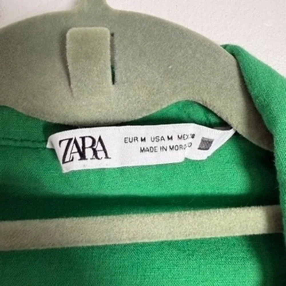 Zara Romper Womens Medium Green Wrap Front Tie Waist Short Sleeve Summer‎ Chic